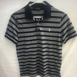 Polo by Ralph Lauren Men's Navy and White Striped Polo Shirt